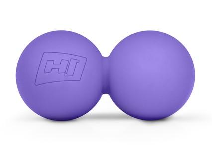 Silikonová masážní koule 63mm dvojitá - fialová Hop-Sport