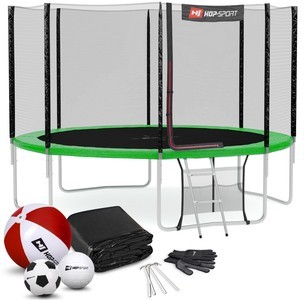 Trampolína Hop-Sport 12ft (366cm) zelená s vnější ochrannou sítí Hop-Sport