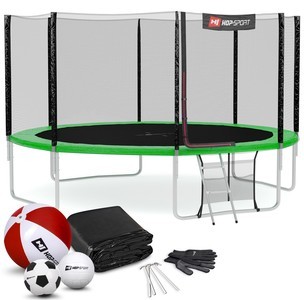 Trampolína Hop-Sport 14ft (427cm) zelená s vnější ochrannou sítí Hop-Sport