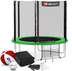 Trampolína Hop-Sport 8ft (244cm) zelená s vnější ochrannou sítí Hop-Sport