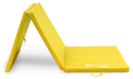 Skládací tvrdá gymnastická žíněnka 4cm HS-064FM žlutá Hop-Sport